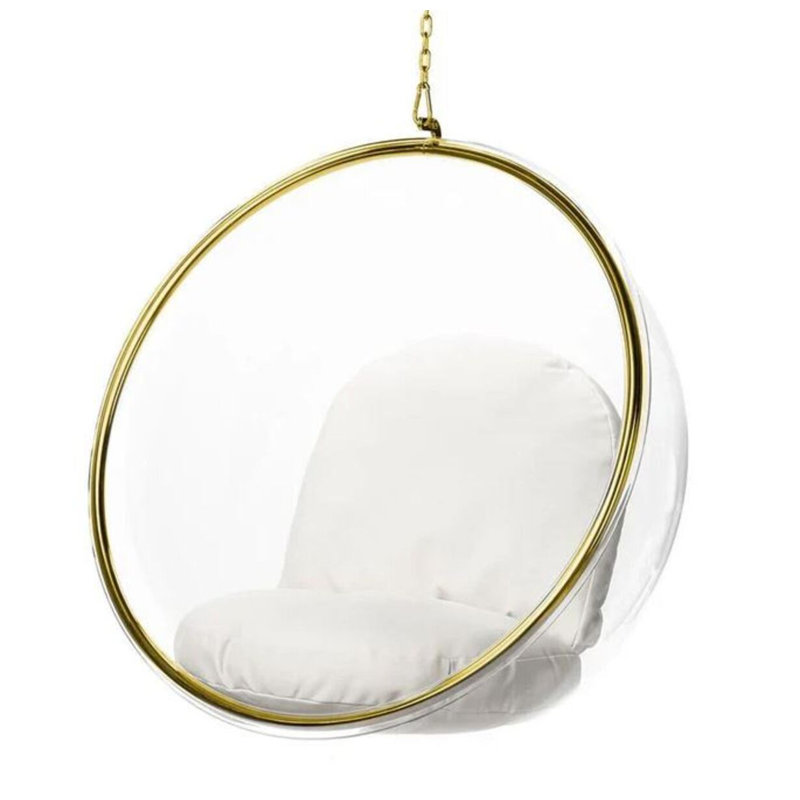 Wernick 1 Person Egg Chair, Off White/Gold