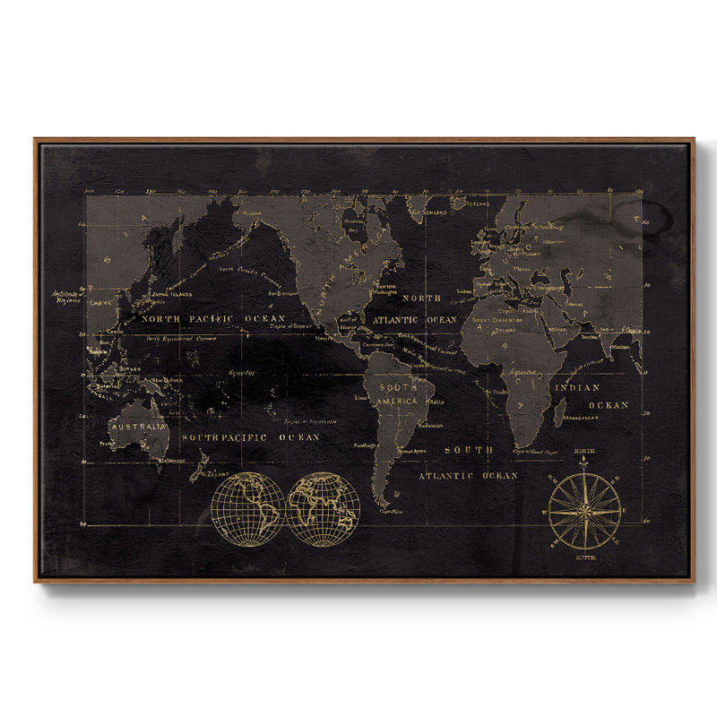 " Black Gold Map ", 27" H x 41" W x 2" D, Walnut