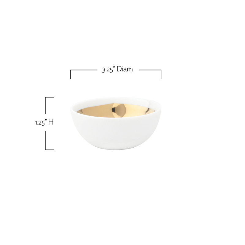 bol en petit 3 fl oz. Dauville, Blanc/glaçage doré