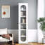 Armoire haute avec porte vitrée et 6 tablettes