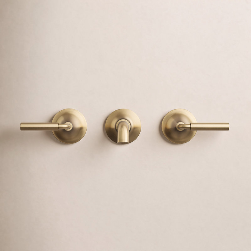 Tone Wall-Mount Bathroom Sink Faucet Trim, Vibrant Brushed Moderne Brass