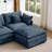 L-Shape Chenille Sectional Couches with Movable Ottoman-965963756