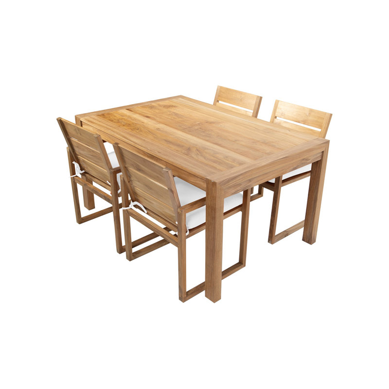 Kortnie 5 - Piece Solid Wood Dining Set, White