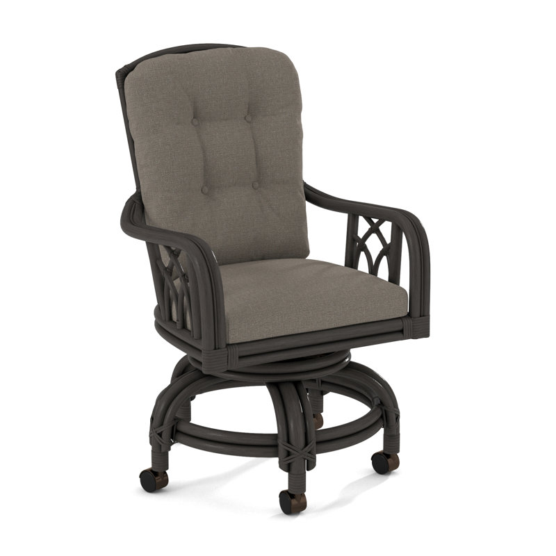Edgewater Castered Arm Chair, Gray Sugar Performance; 0863-84, Sea Glass