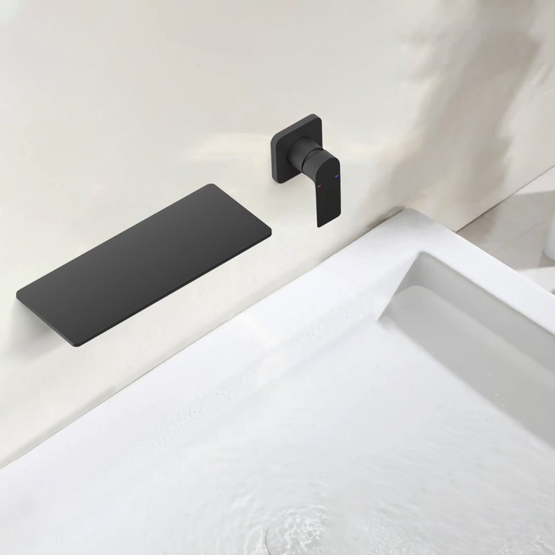 Robinet cascade de lavabo de salle de bain, Noir mat