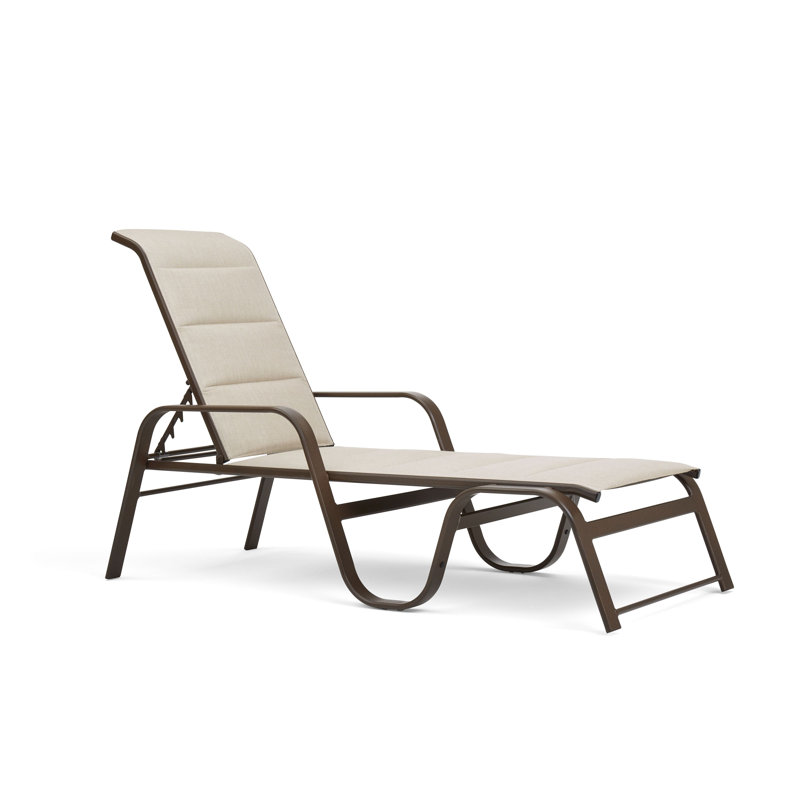 Key West Padded Sling Outdoor Metal Chaise Lounge