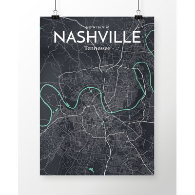 Nashville City Map - No Frame Print