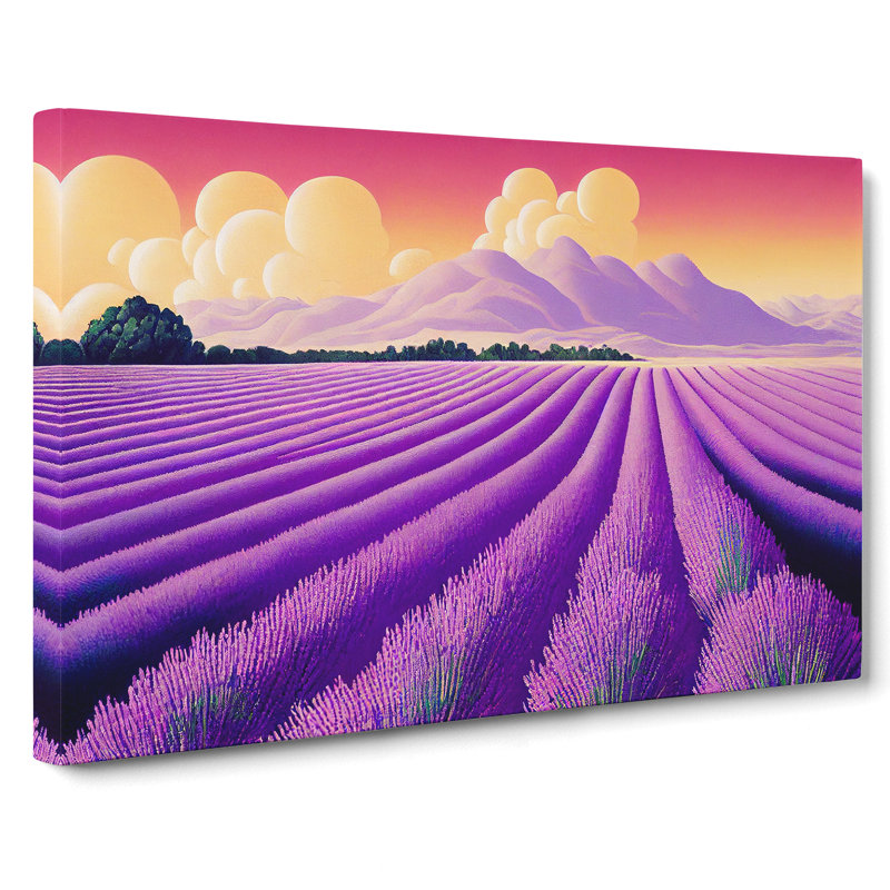 Epic Lavender Flower Field - Wrapped Canvas, 35cm H x 50cm W x 3cm D