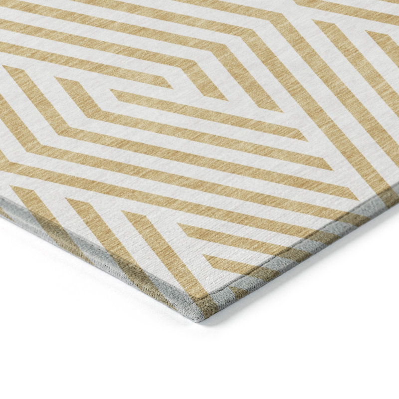 Altair Flatweave Washable Geometric Indoor / Outdoor Rug, Round 8'