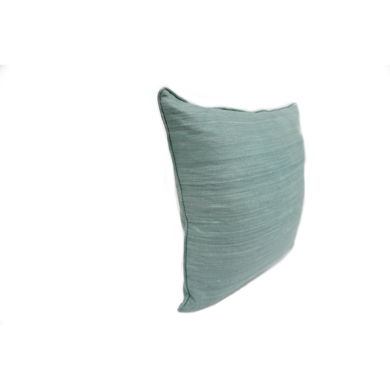 Coussin en soie brute 18 po, Vert clair