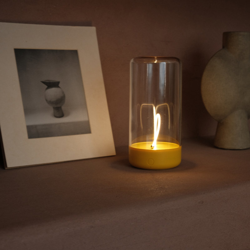 Auge Yellow Cordless LED Table Lamp with 3-Way Switch