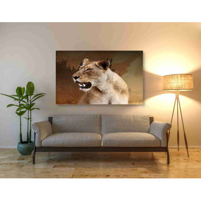 Wildness Lioness by - Wrapped Canvas Painting