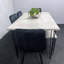 Dining Table with Hairpin Legs, Bench & 4 Velvet Chairs Set-706653532-706653534