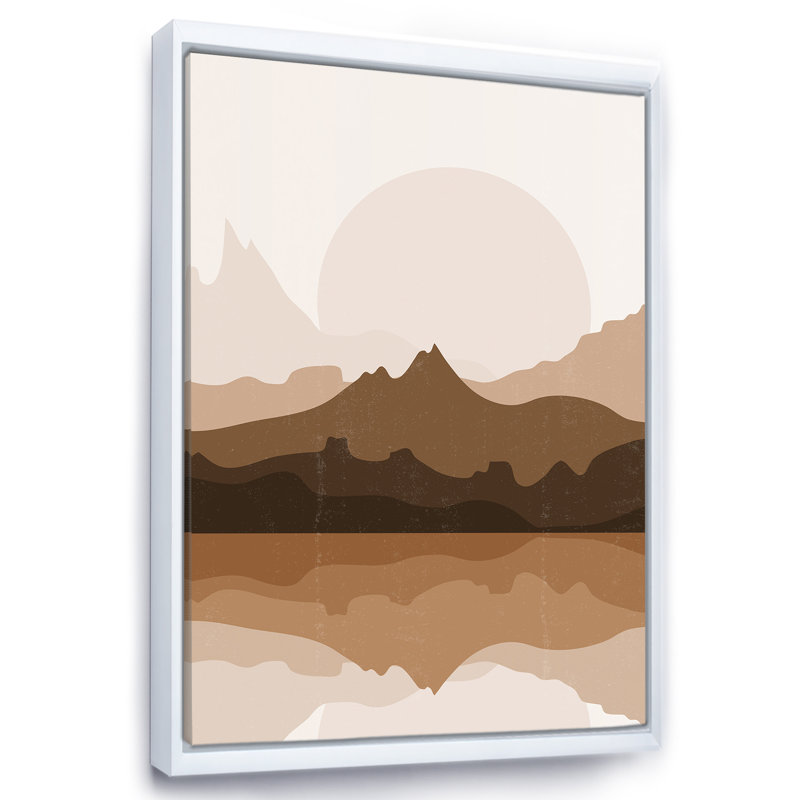«Minimalist Terracotta Landscape», impression sur toile, Toile blanche encadrée, H 32 po x l 16 po x P 1 po