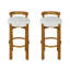 Tabouret de bar d'intérieur en bois à dossier bas avec revêtement, ensemble de 2, alliant confort et design élégant pour les espaces modernes-364701375