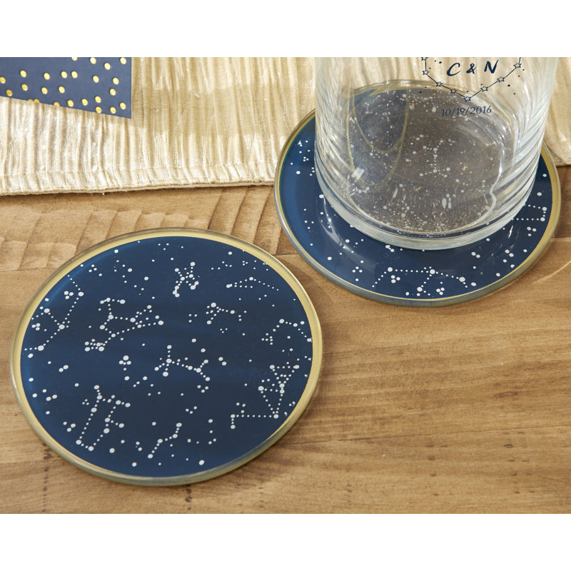 Glass Round 2 Piece Coaster Set