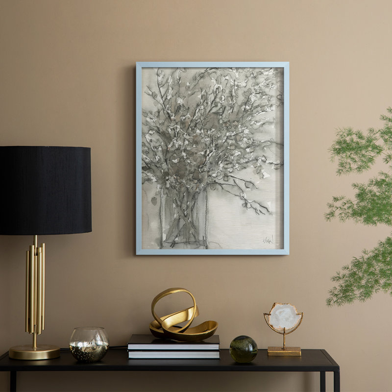 Dry Elegance I, reproduction encadrée - bois massif, H 11 po x l 9 po, Bleu