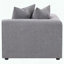 Fauteuil d'angle modulaire, tissu gris et coussin décoratif