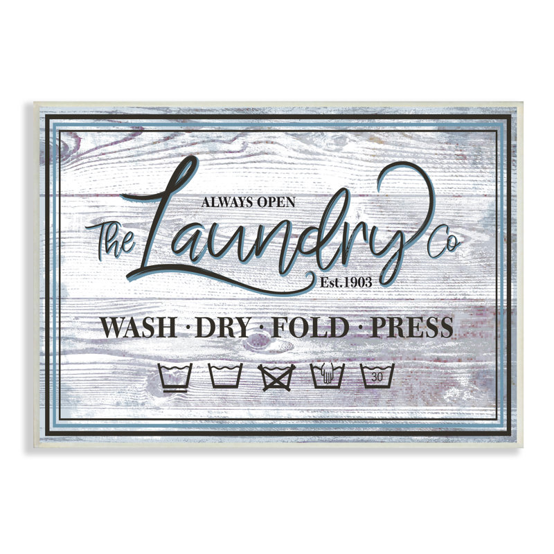 «The Laundry» - Publicité sur toile, H 10 po x l 15 po x P 0,5 po, Plaque murale
