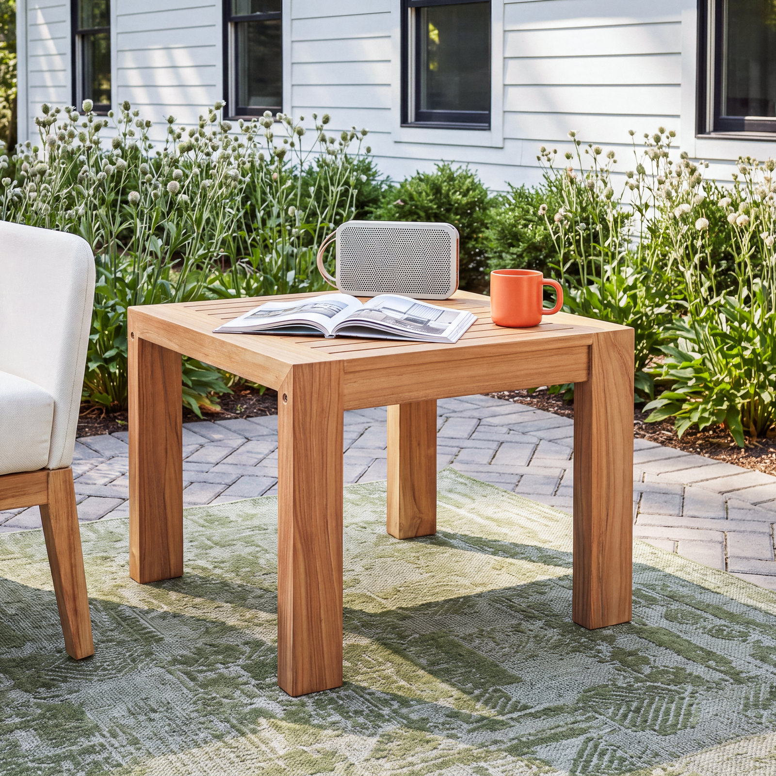 Upland 20" Teak Patio Side Table