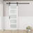 5-Lite Frosted Glass White Primed Sliding Barn Door with Installation Hardware Kit(No Assembly Required)-91070108