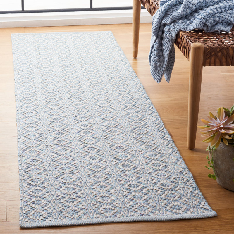 Whorton Hand Woven Cotton Ikat Rug, Runner 2'3" x 7'