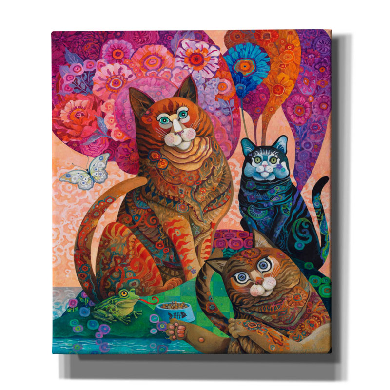 «Feline Fotobomb» par David Galchutt, art mural sur toile, H 30 po x l 26 po x P 1,5 po