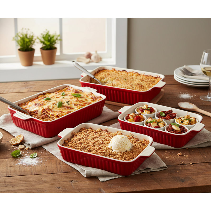KYEUIN 4 Piece Porcelain Bakeware Set