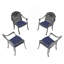 Ensemble de 4 chaises de patio en fonte d'aluminium avec coussins confortables et structure résistante aux intempéries pour une assise extérieure élégante