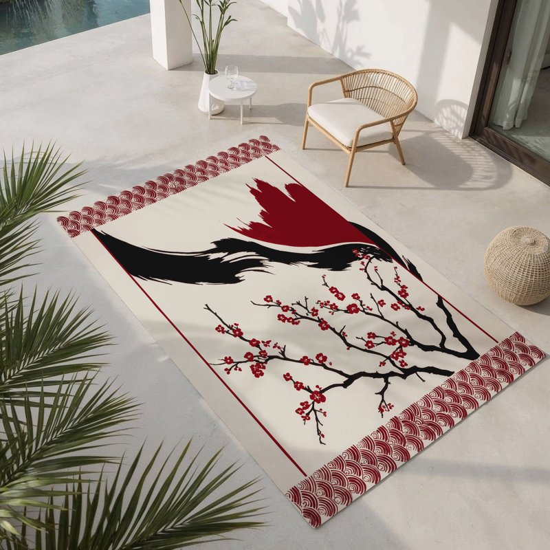 Tapis intérieur et extérieur Blossom Ripples, Rectangle 1 pi 6 po x 2 pi 6 po