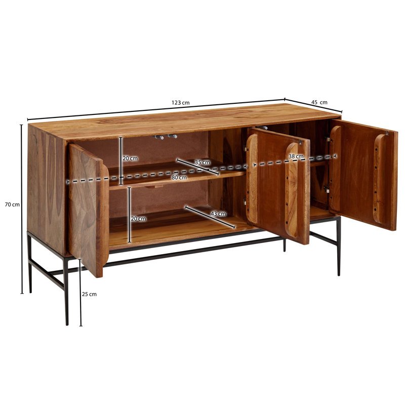 Bisham 123cm Solid Wood Sideboard