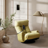 Lounge Chair With Adjustable Backrest And Headrest, 360° Rotatable With Mobile Phone Holder