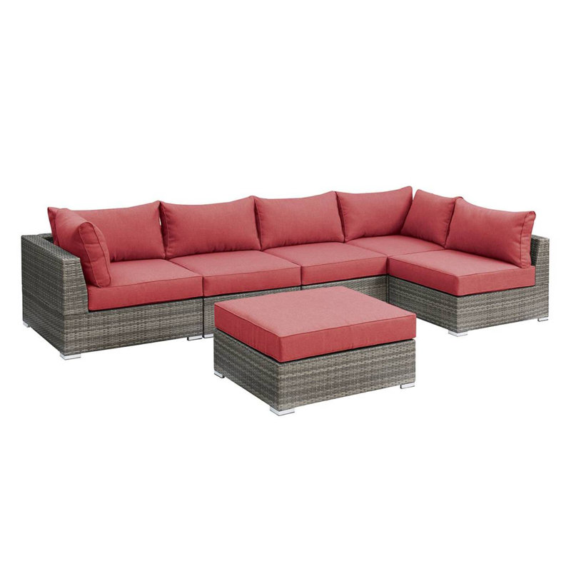 Ensemble modulaire de patio 6 pièces avec coussins