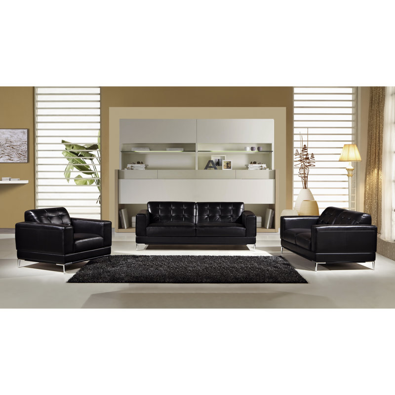 Navya Upholstered Armchair, Black Faux Leather