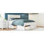 Structure de lit moderne avec 6 tiroirs, lit plateforme avec support à lattes en bois, sans sommier tapissier, blanc-817911065