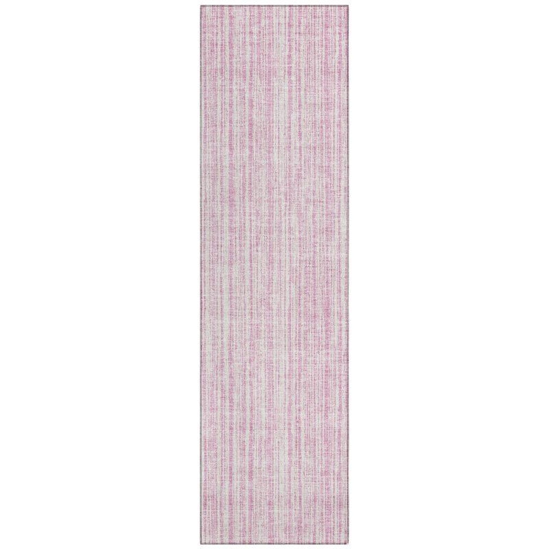 Machine Washable Indoor/Outdoor Chantille ACN760 StripesRug, 2'3" x 7'6" Runner, Pink