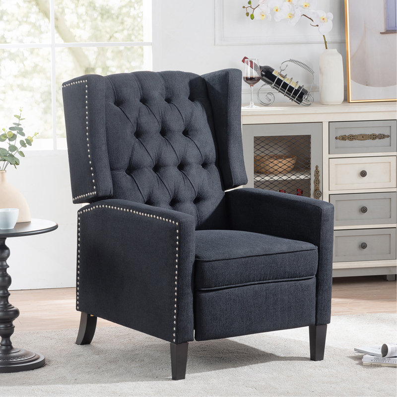 27. Fauteuil inclinable manuel de 16 po de large, Tissu noir