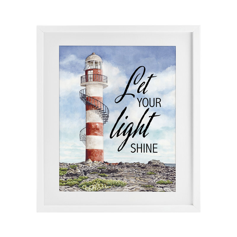 Let Your Light Shine Beacon, reproduction encadrée sous verre, conception de Cindy Jacobs, H 16 po x l 13 po