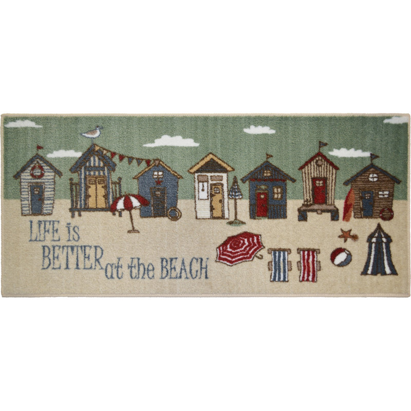 Tapis d'entrée Alfrodull Better at the Beach, Rectangulaire 1 pi 6 po x 3 pi 6 po