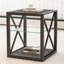  Table d'appoint moderne à structure en métal avec cloison en verre (ensemble de 2-1929792266