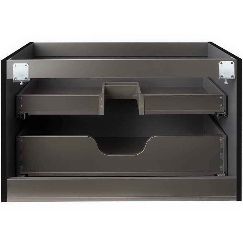 Alma 30.25" Wall Mounted Single Bathroom Vanity with Top, Nero Black