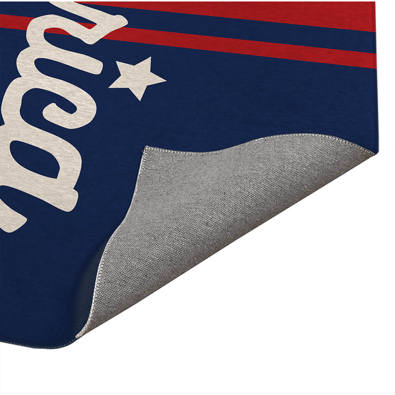 Tapis de cuisine America, Bleu, Rectangle 5 pi x 7 pi