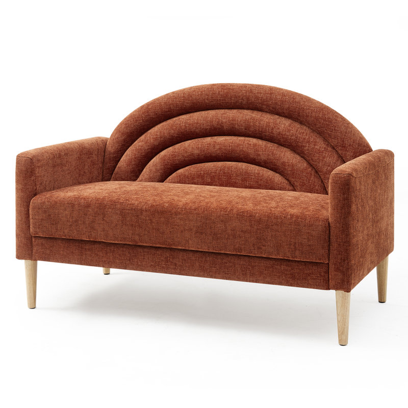 3 Seater Loveseat, Ocher Polyester, 80cm H x 126cm W x 78cm D