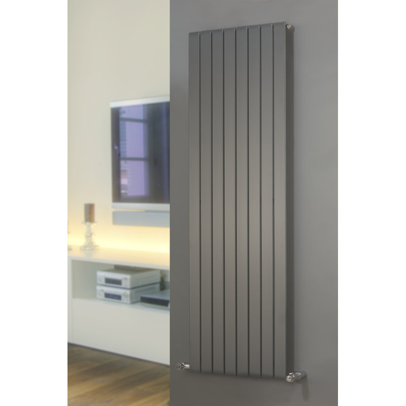 Andrew Vertical Designer Radiator, Anthracite, 180cm H x 67cm W x 7.1cm D