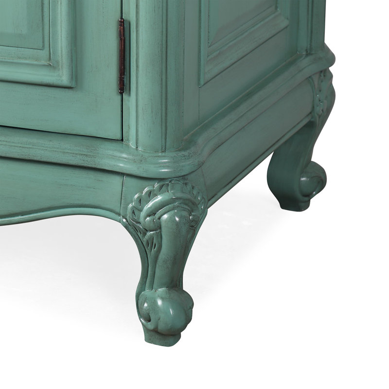 Ola 72.25'' Double Bathroom Vanity with Carrara Marble Top, Green