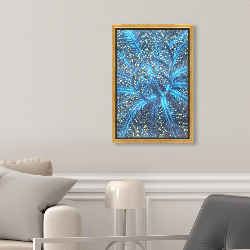 Neon Bloom Print by Oliver Gal, 46"H x 31"W, Gold Floater Frame