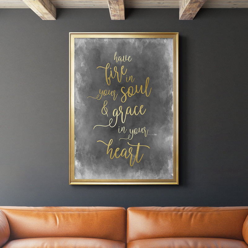 12_Fire In Your Soul, toile encadrée de qualité supérieure, H 42,5 po x l 30,5 po x P 1 po, Or