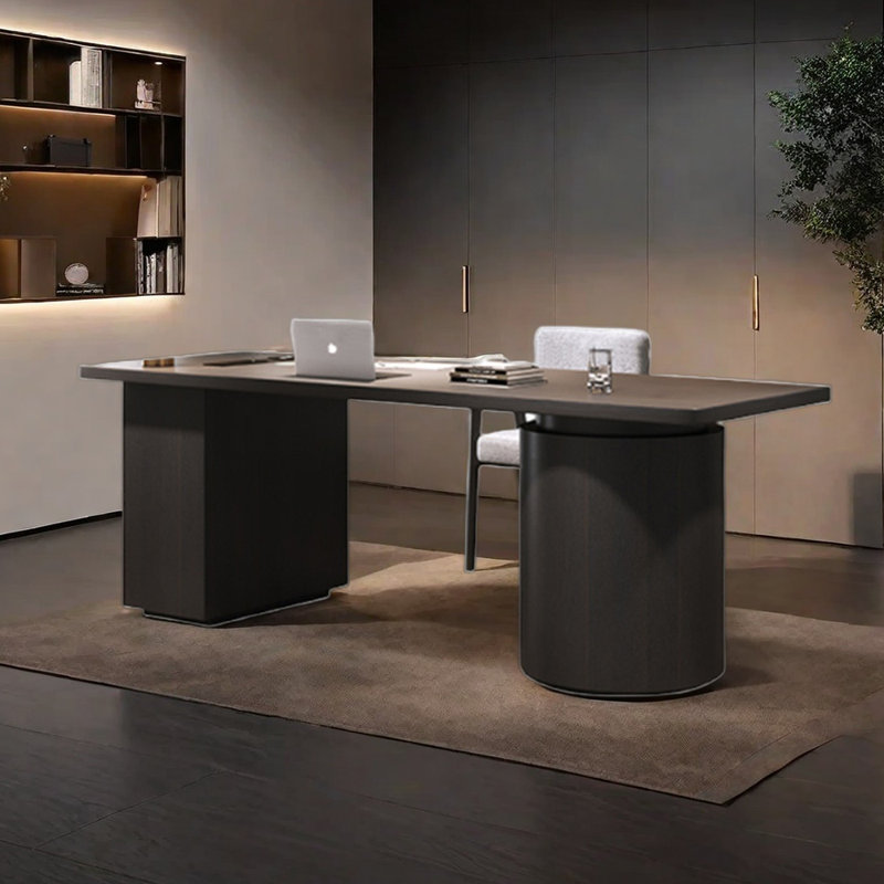 Ensemble de bureau et de chaises Maksut, H 29,53 po x l 86,61 po x P 27,56 po