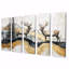 «Golden Deer Landscape Grace in The Forest V» - art mural animal cerf - ensemble d'art mural moderne-2046077251