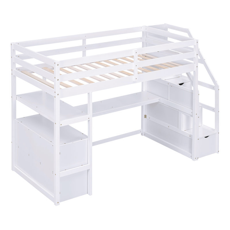 Lit mezzanine Jamariea, Simple, Blanc